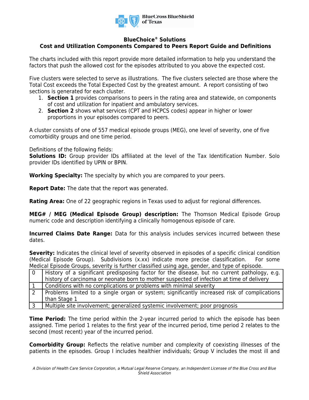 Blue Choice Solutions Detail Report