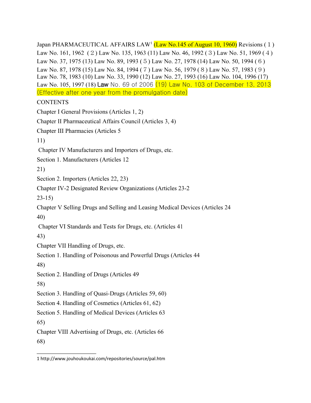 Chapter I General Provisions (Articles 1, 2)