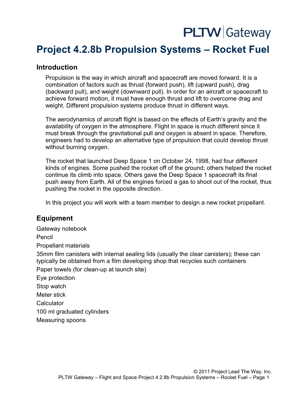 Activity 4.2.8B Propulsion Systems