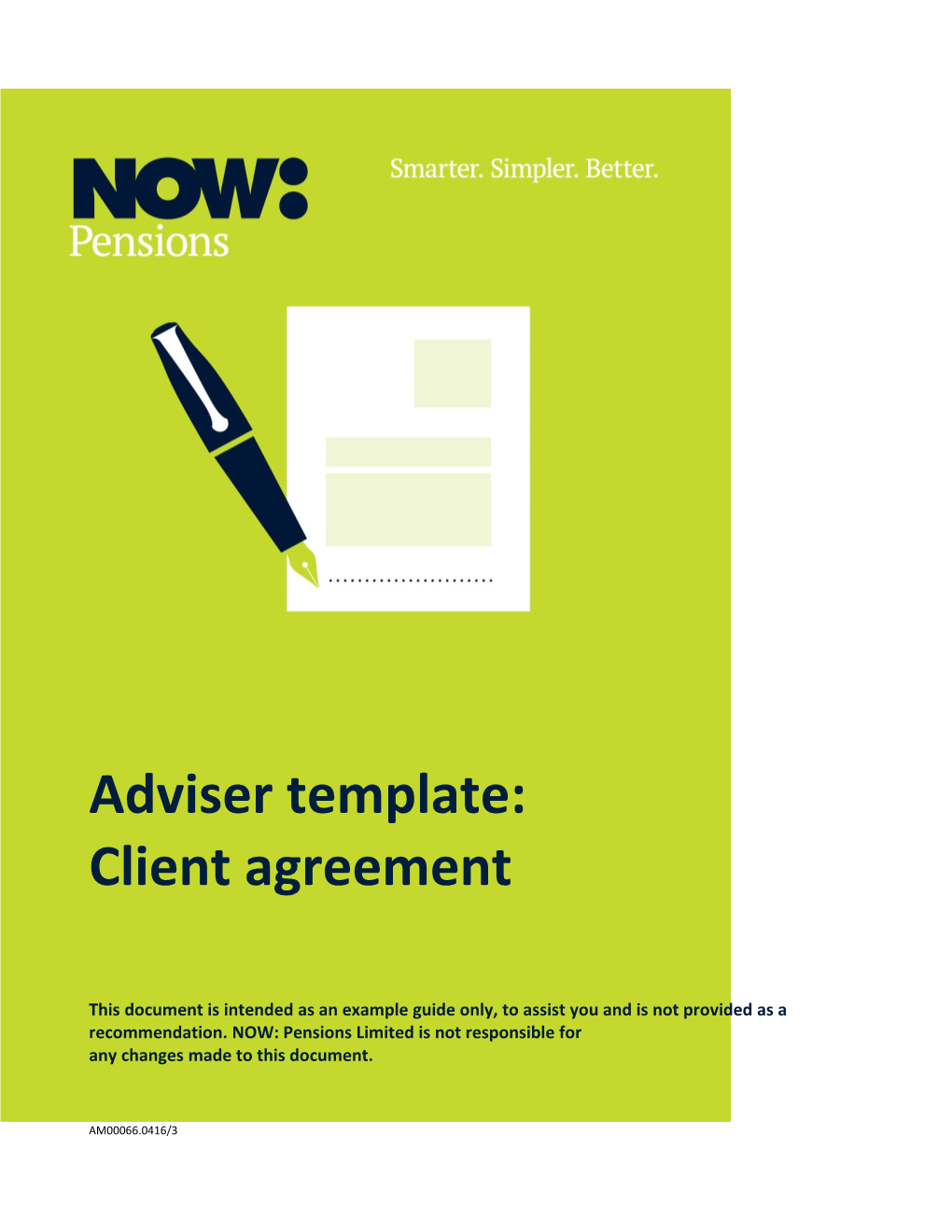 Adviser Template: Client Agreement