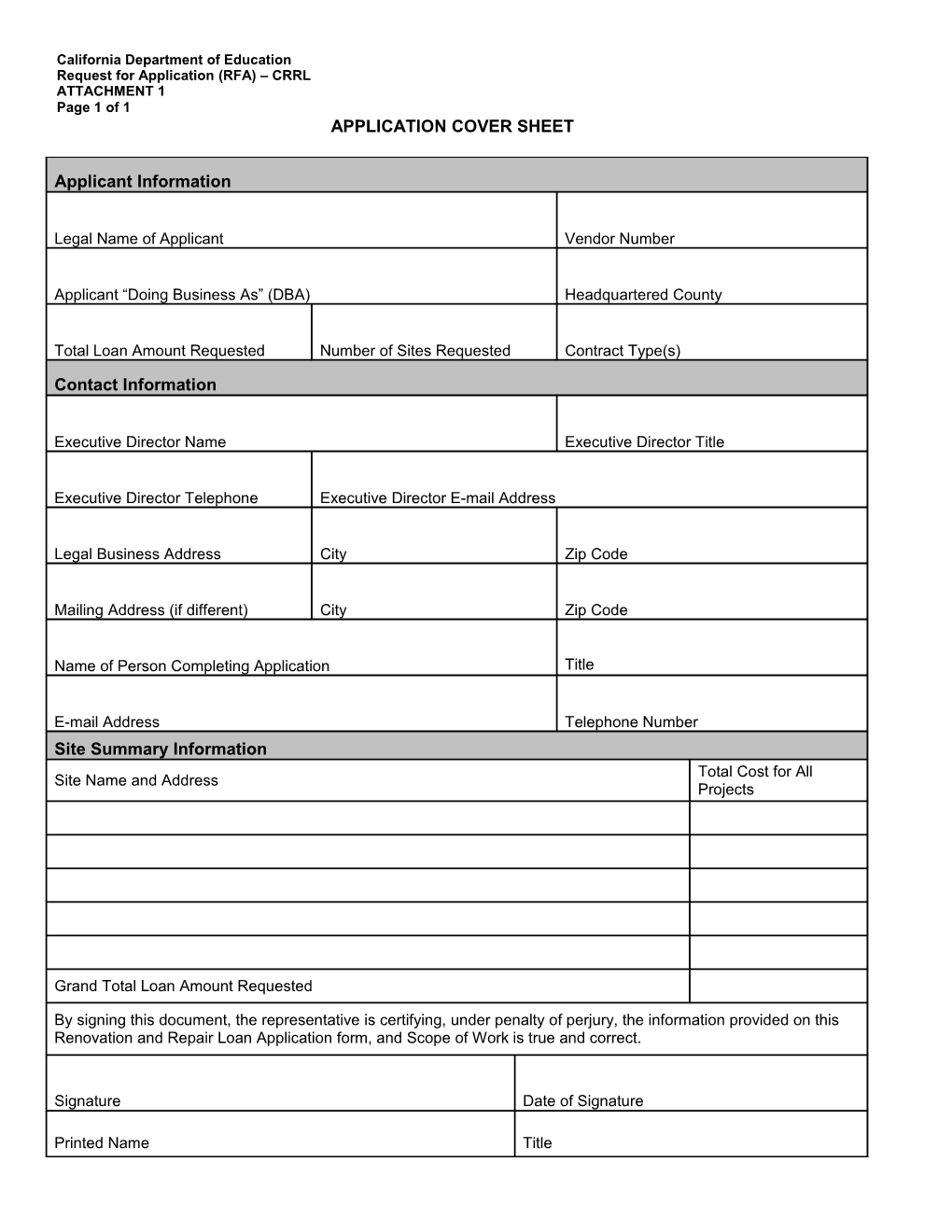 FY 2017-18 CRRL Request for Applications (CA Dept of Education)