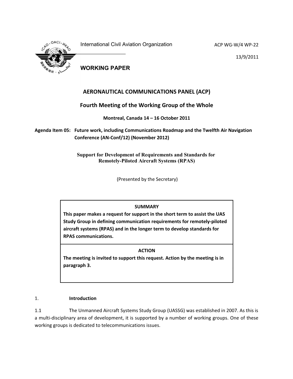 Support for Development of Requirements and Standards for Remotely-Piloted Aircraft Systems