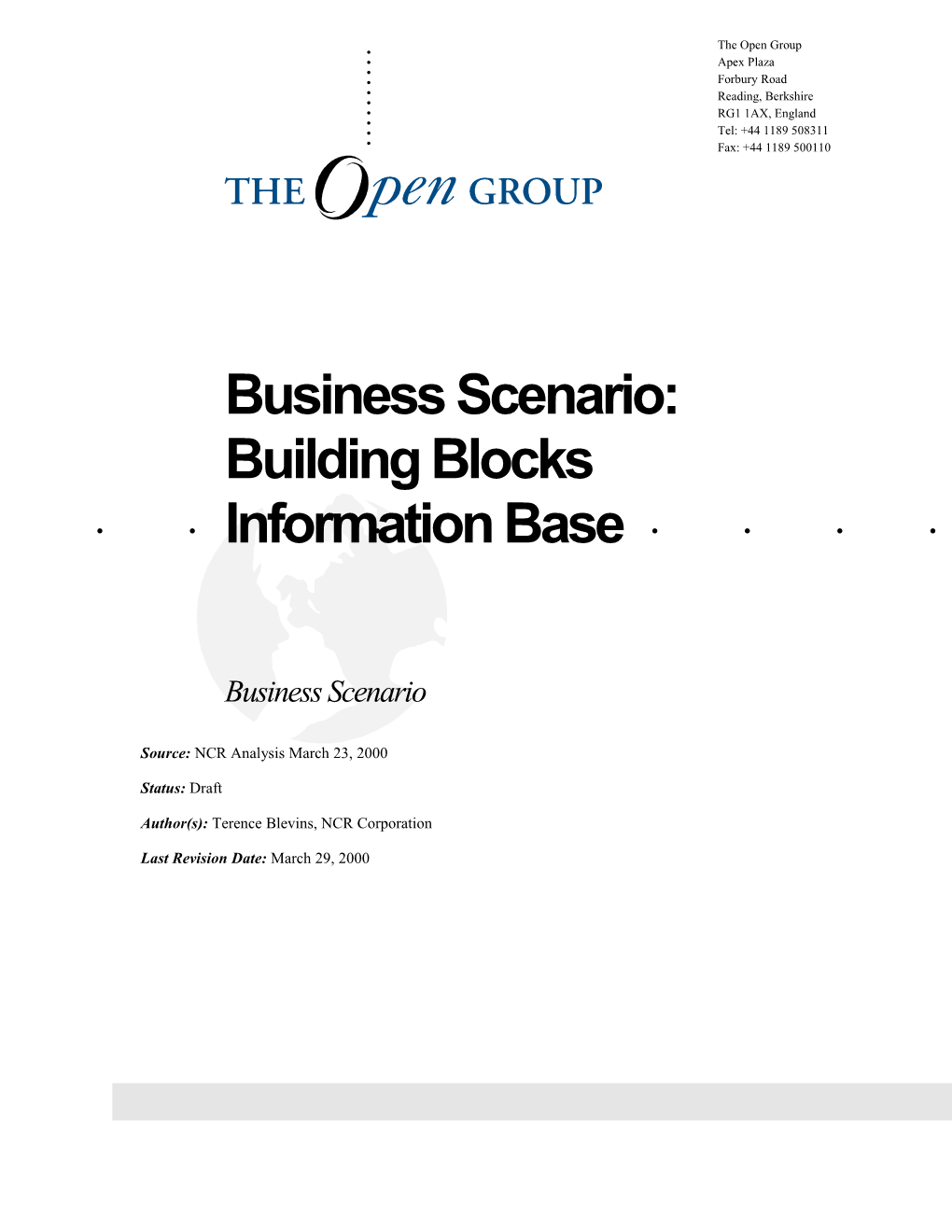 Business Scenario: Building Blocks Information Base