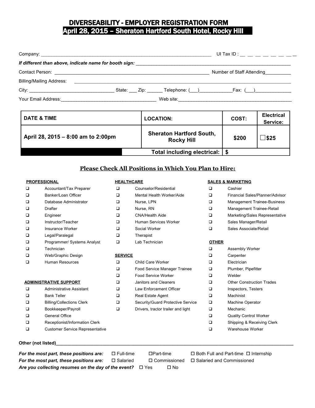 Exhibitor Application Form