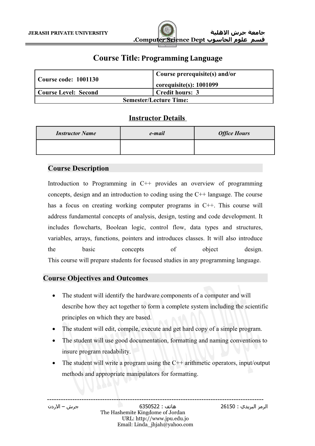 Course Title:Programming Language