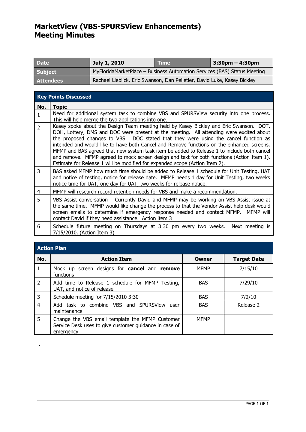 MFMP Will Research Record Retention Needs for VBS and Make a Recommendation