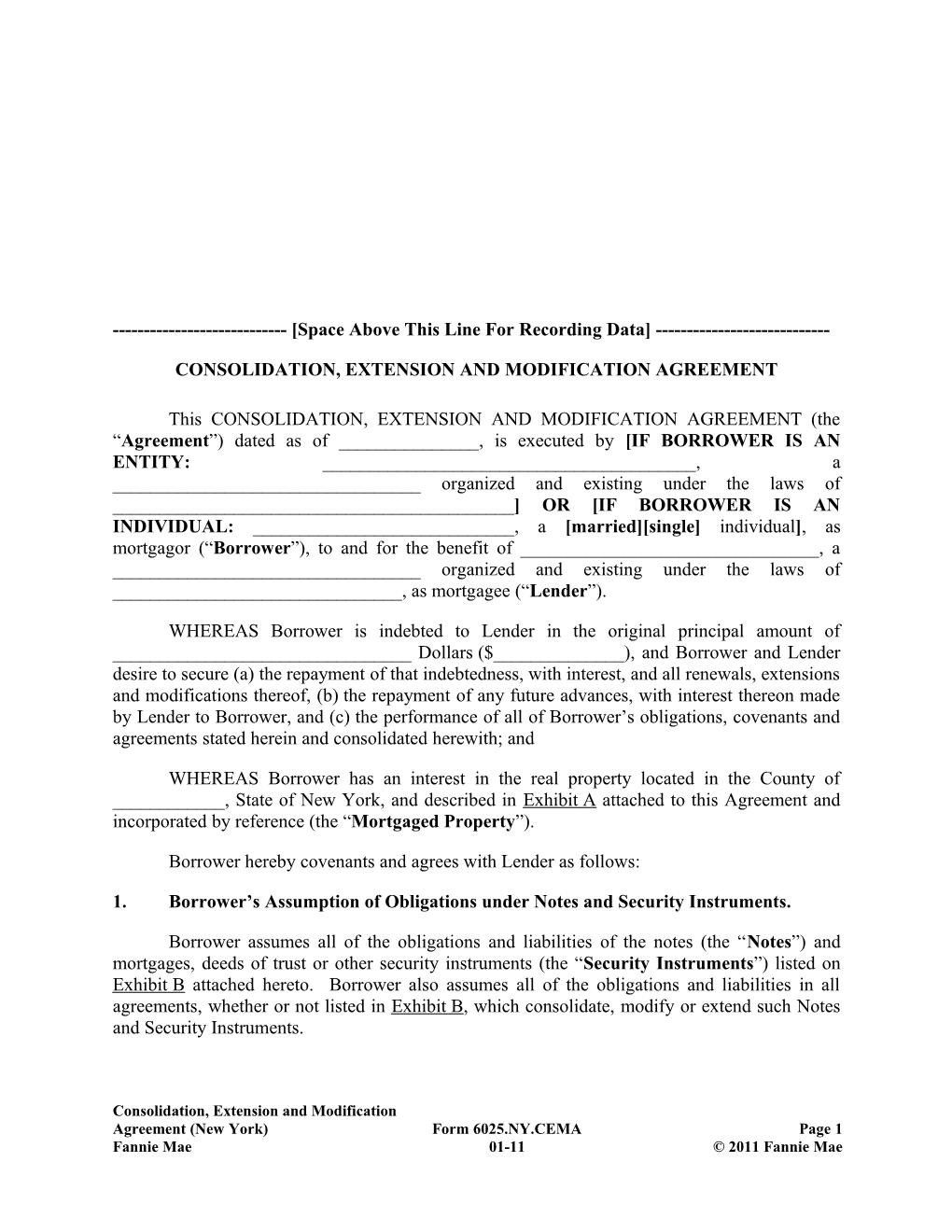 Multifamily Form 6025.NY.CEMA