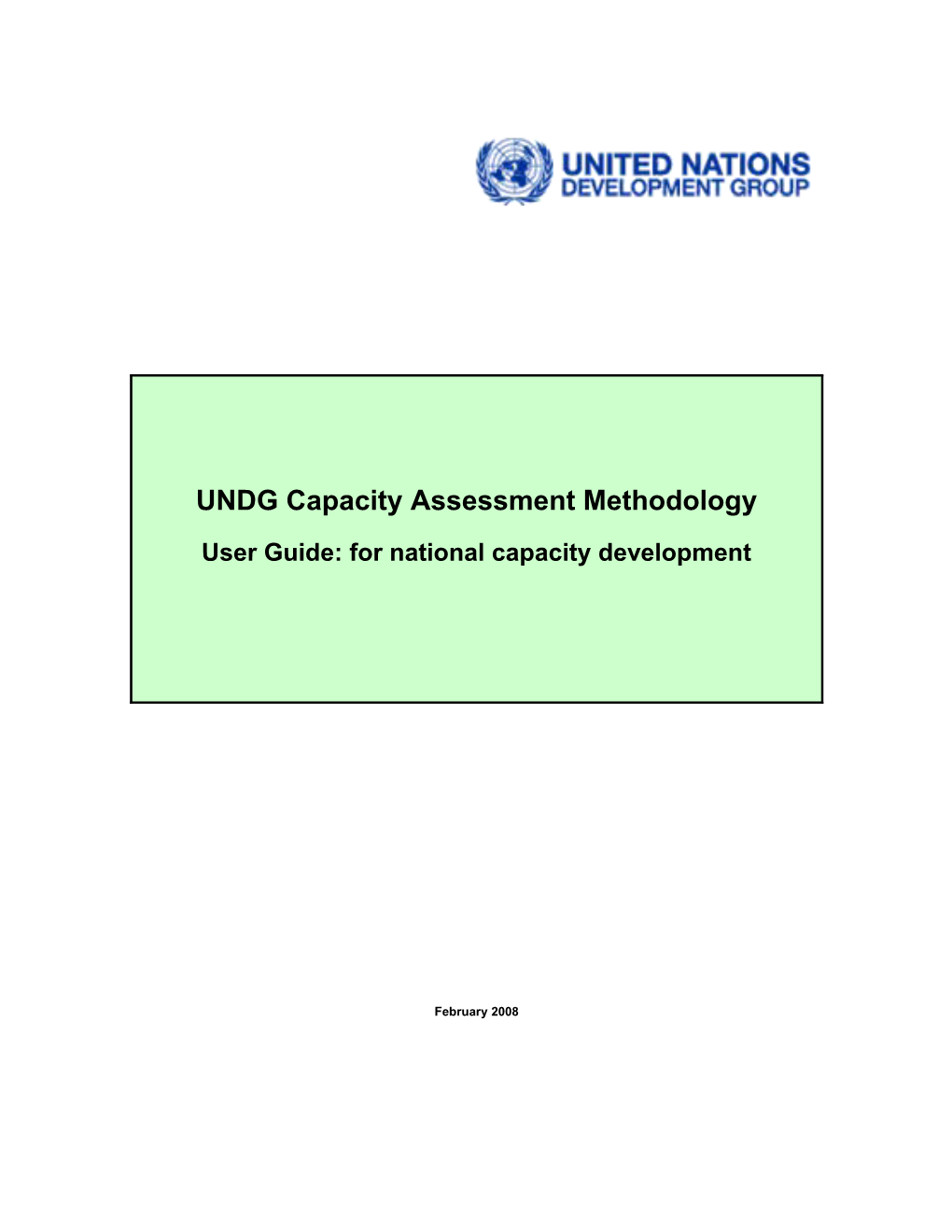 Capacity Assessment Methodology