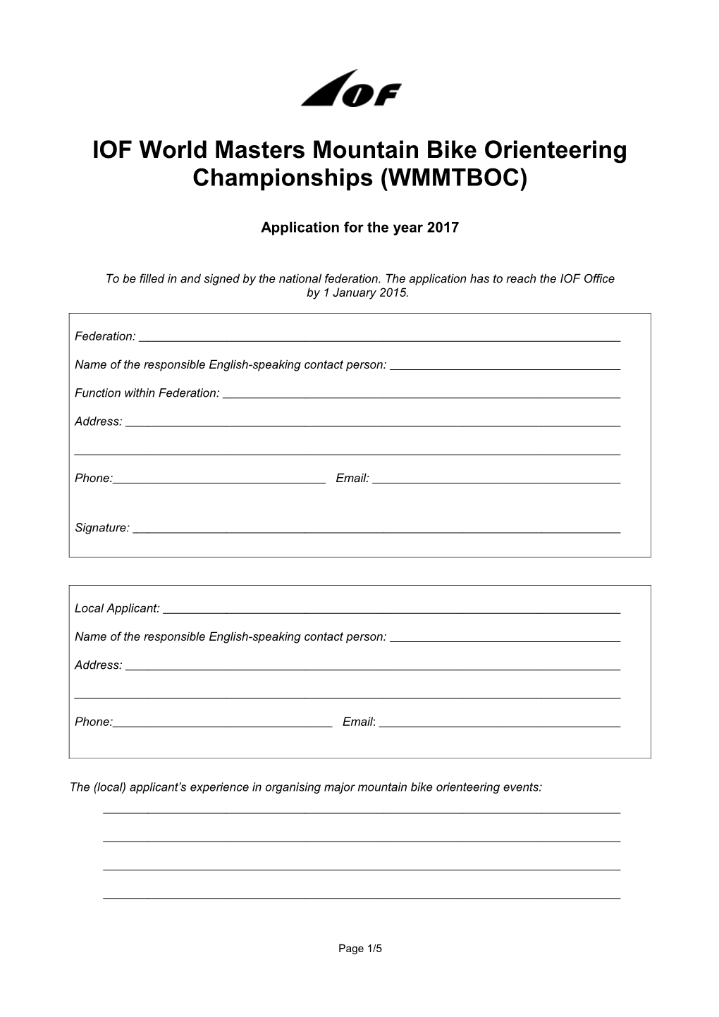 IOF World Masters Mountain Bike Orienteering Championships (WMMTBOC)