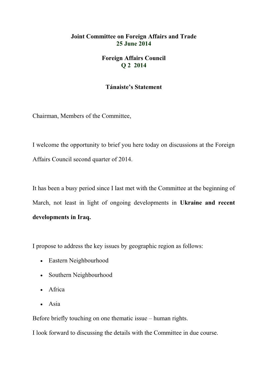 Joint Committee on Foreign Affairs and Trade