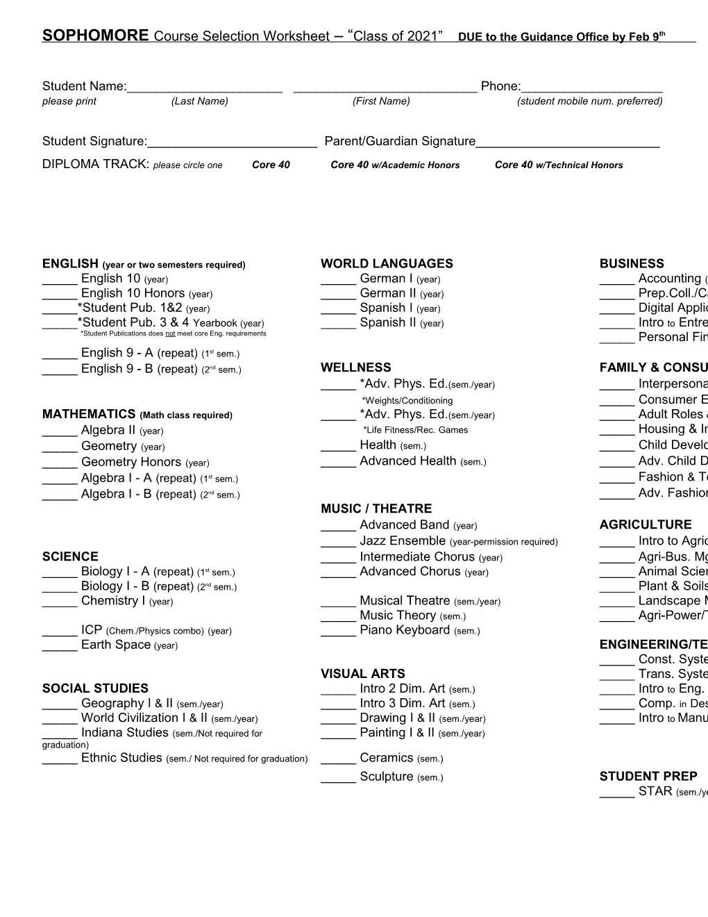 SCHEDULING INFORMATION and INSTRUCTIONS