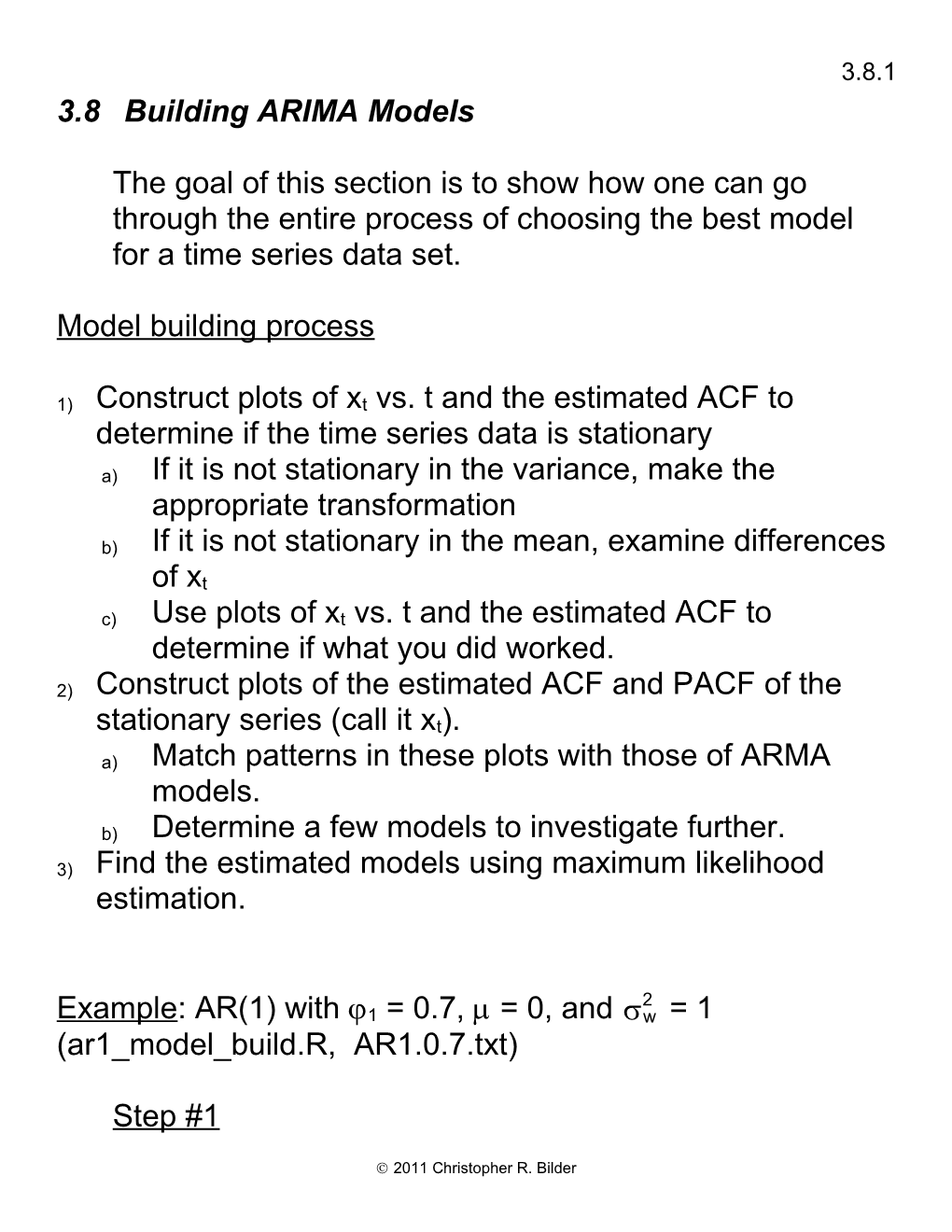 3.8Building ARIMA Models