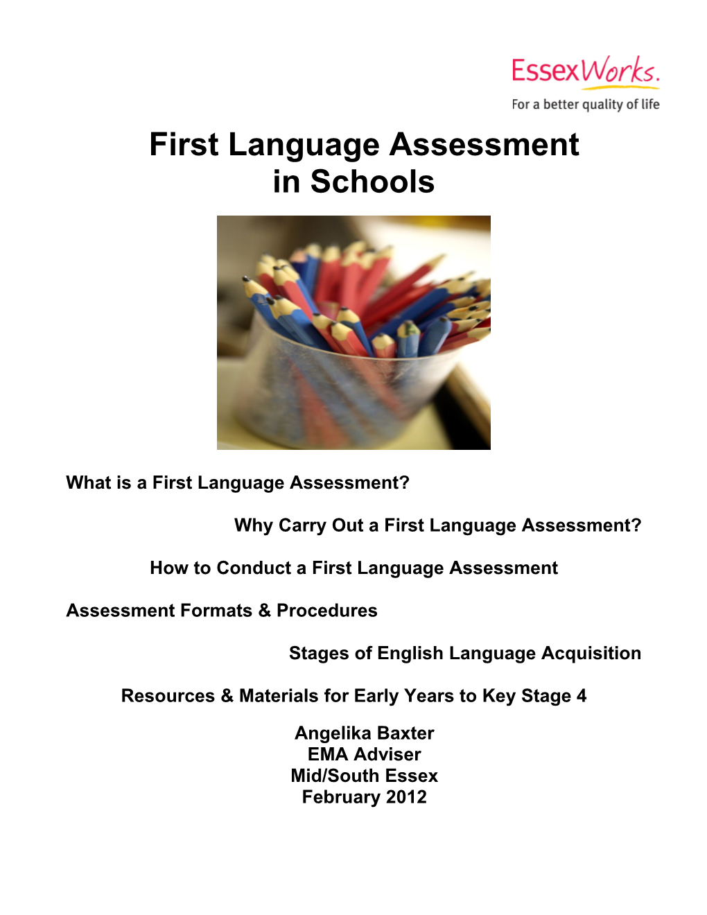 First Language Assessment