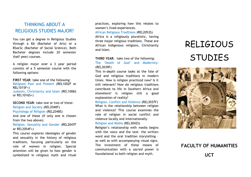 Thinking About a Religious Studies Major?