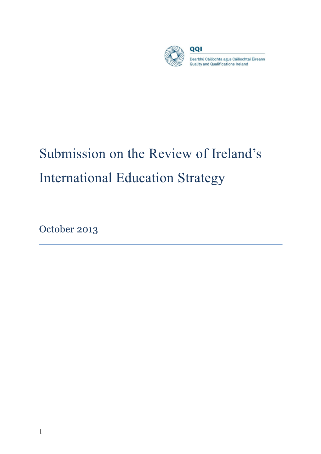 Submission on the Review of Ireland S International Education Strategy