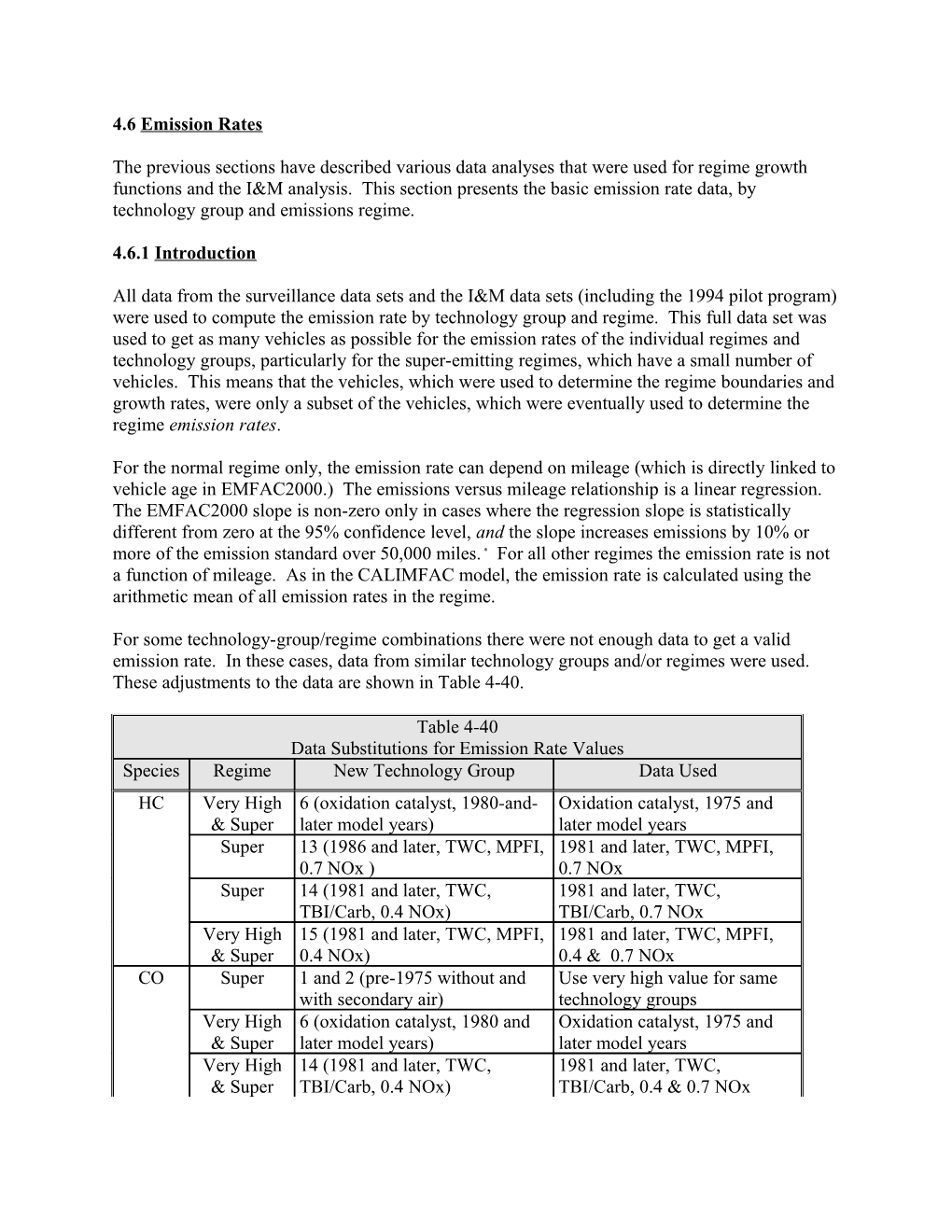 4.6 Emission Rates