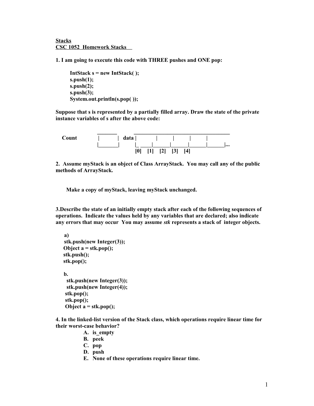 Sample Data Structures Questions - Chapter 6