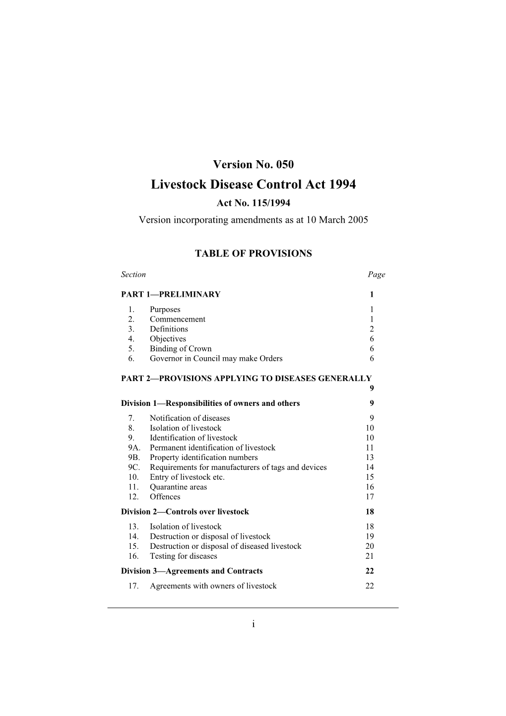 Livestock Disease Control Act 1994