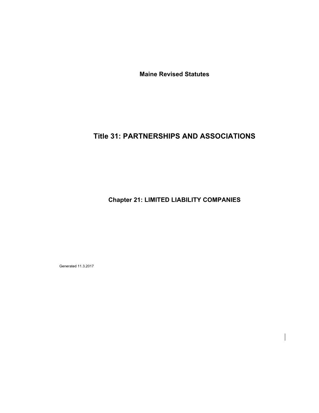 MRS Title 31 1637. CLOSELY HELD LIMITED LIABILITY COMPANY