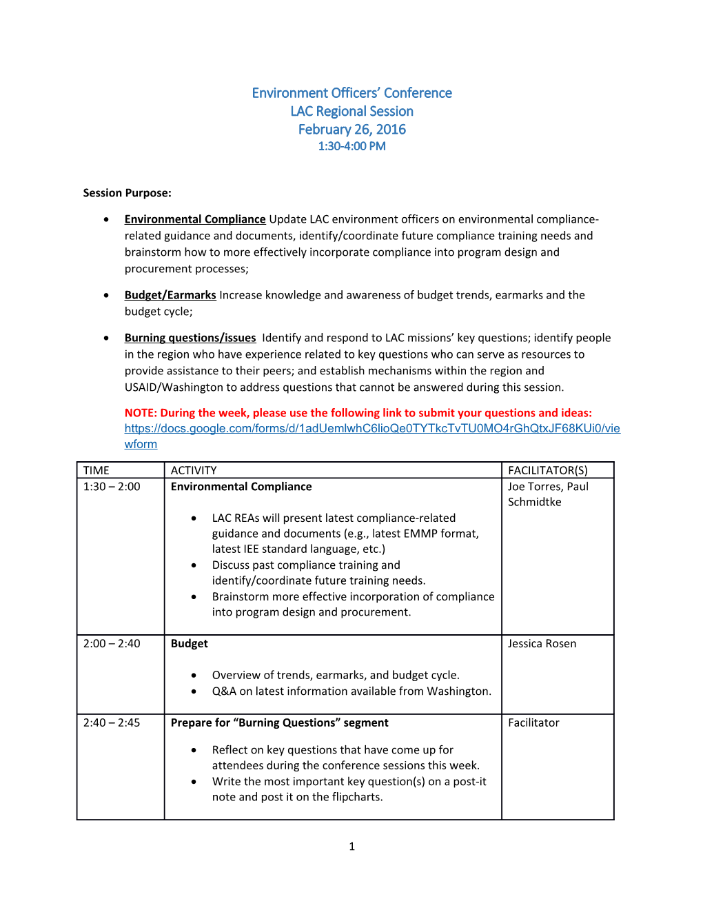 Environment Officers Conference