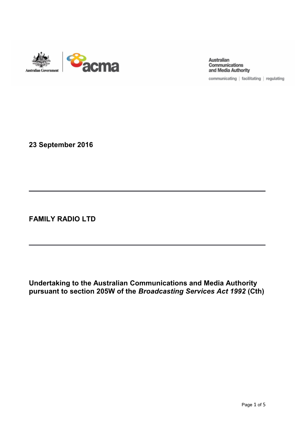 Family Radio Ltd