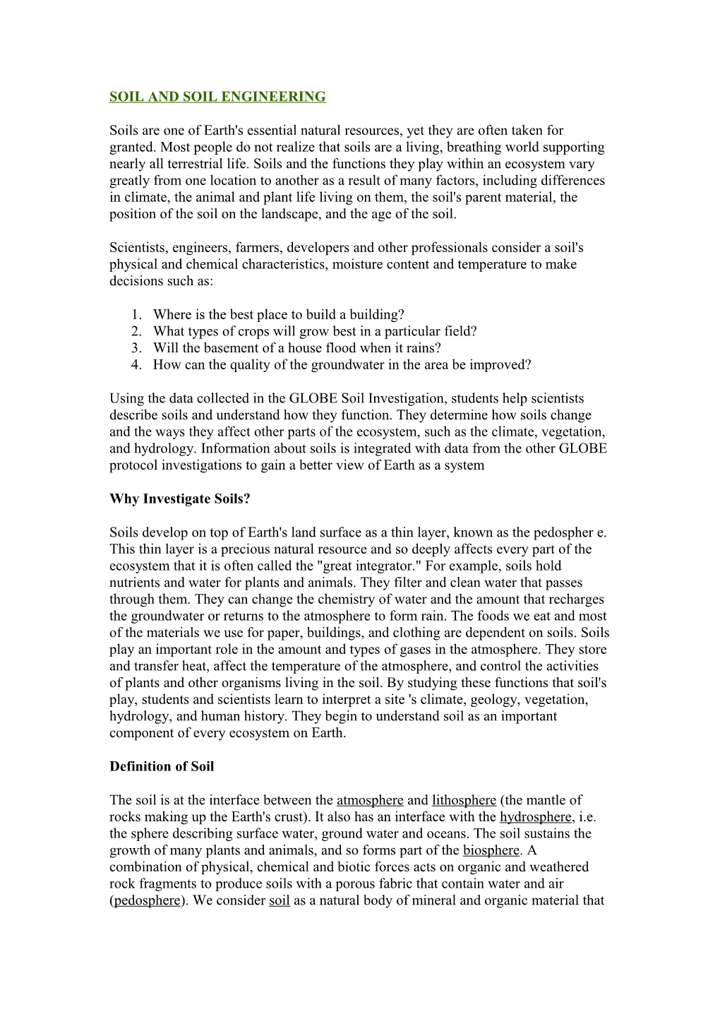 Soil and Soil Engineering