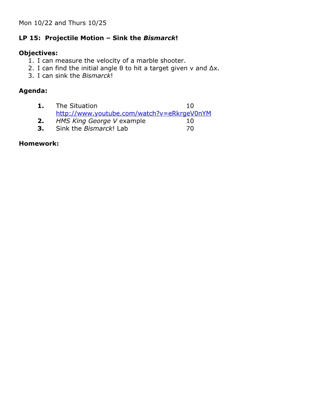 Template for Lesson Planning