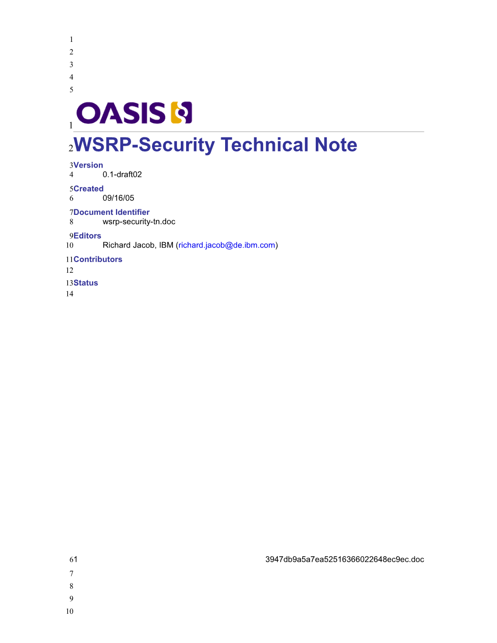 WSRP-Security Technical Note