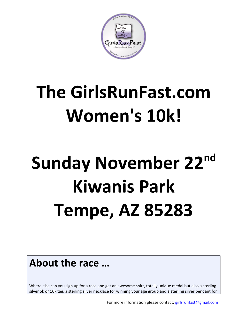The Girlsrunfast.Com Women's 10K!