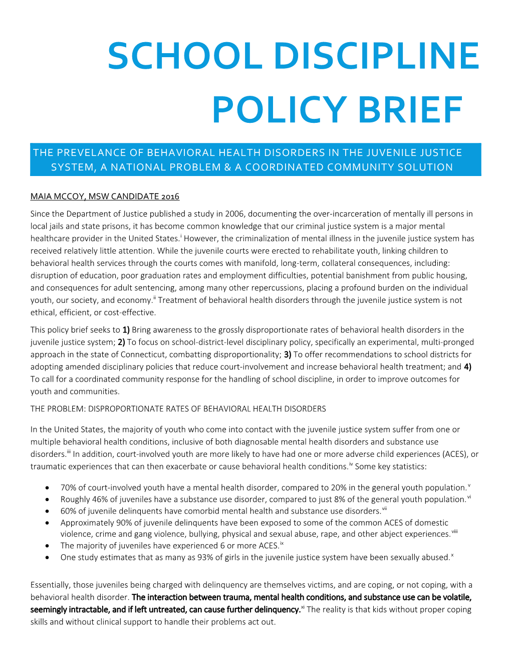 School Disciplinepolicy Brief