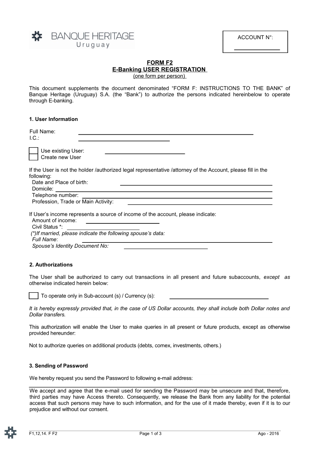 E-Banking USER REGISTRATION