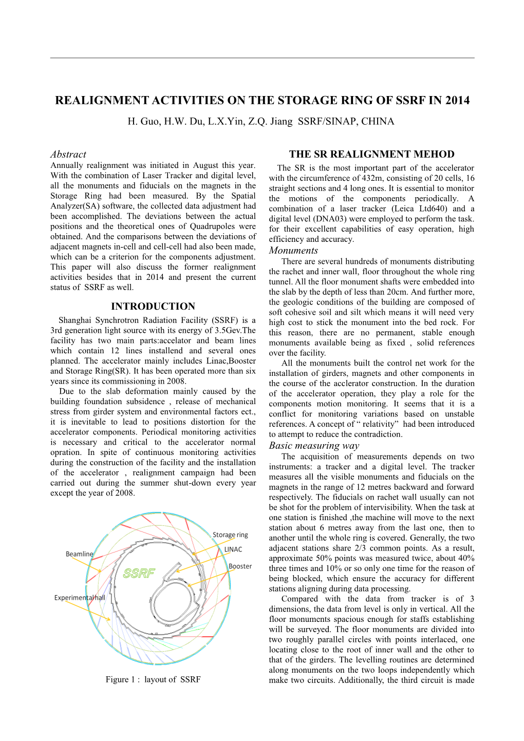 Realignment Activities on the Storage Ring of Ssrf in 2014