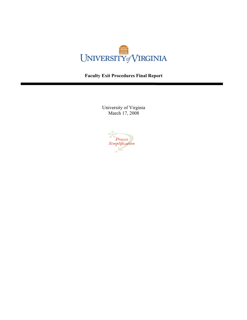 Faculty Exit Procedures Final Report