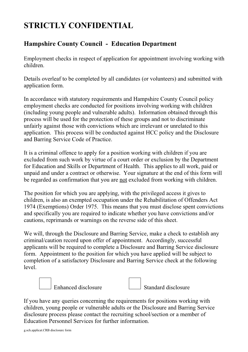 Hampshire County Council - Education Department