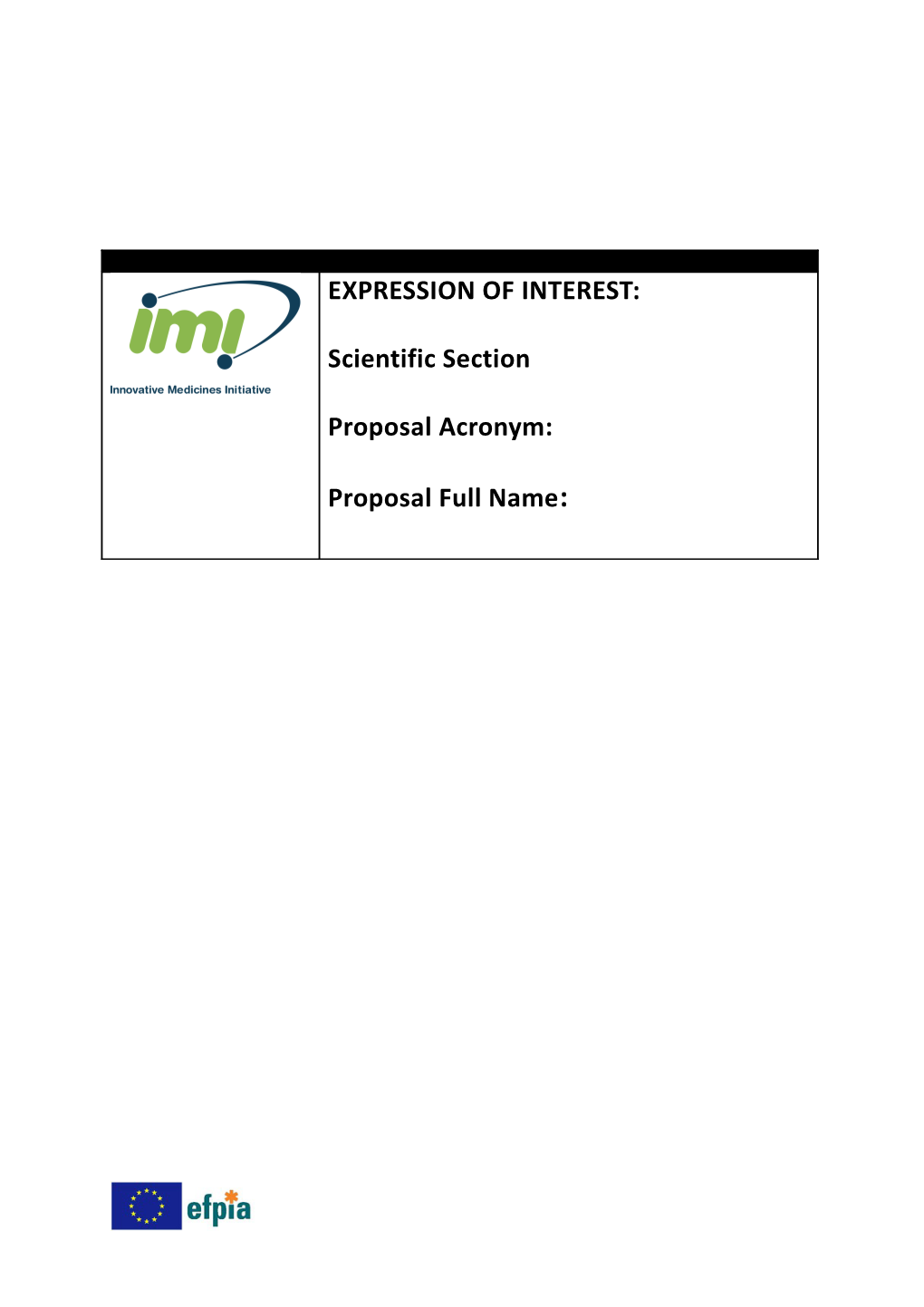 Eoi: Proposal No, Project Acronym