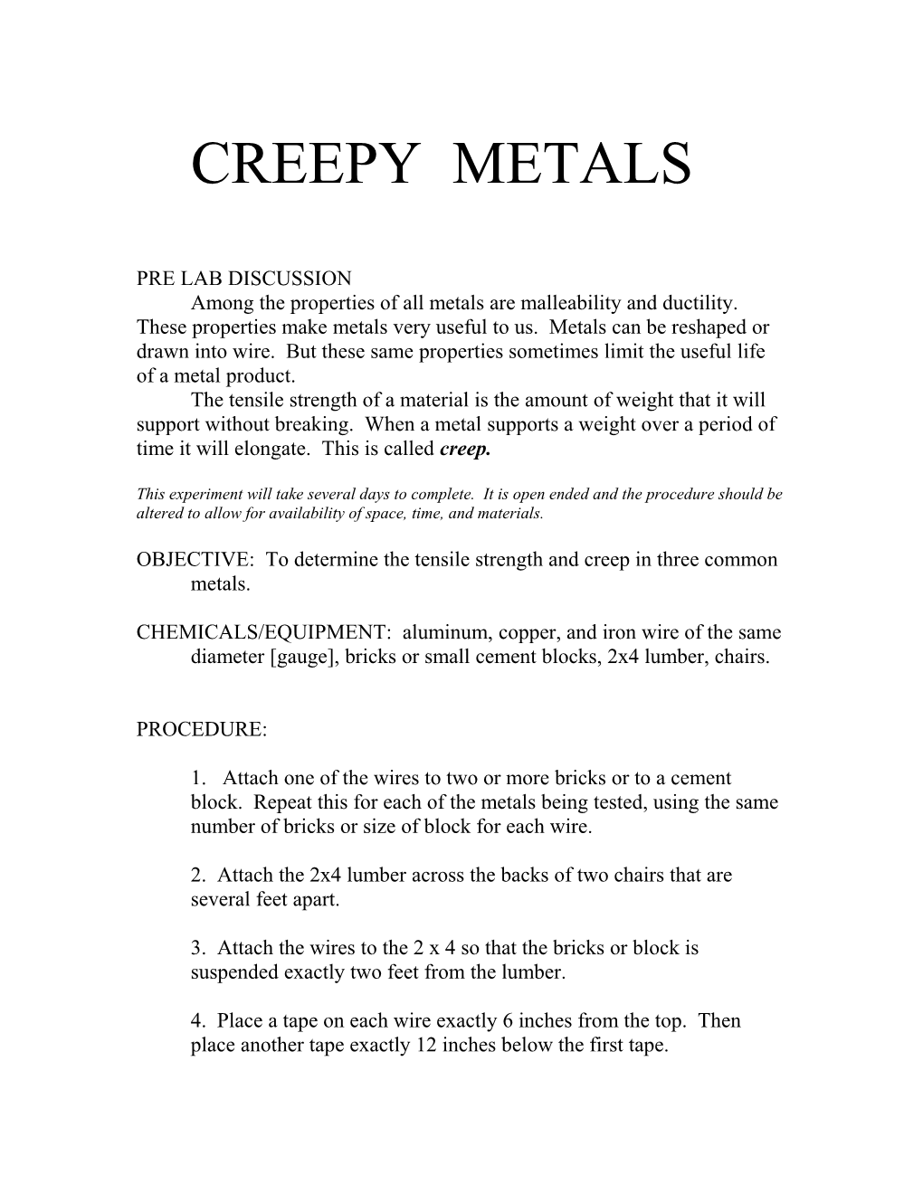 Creepy Metals