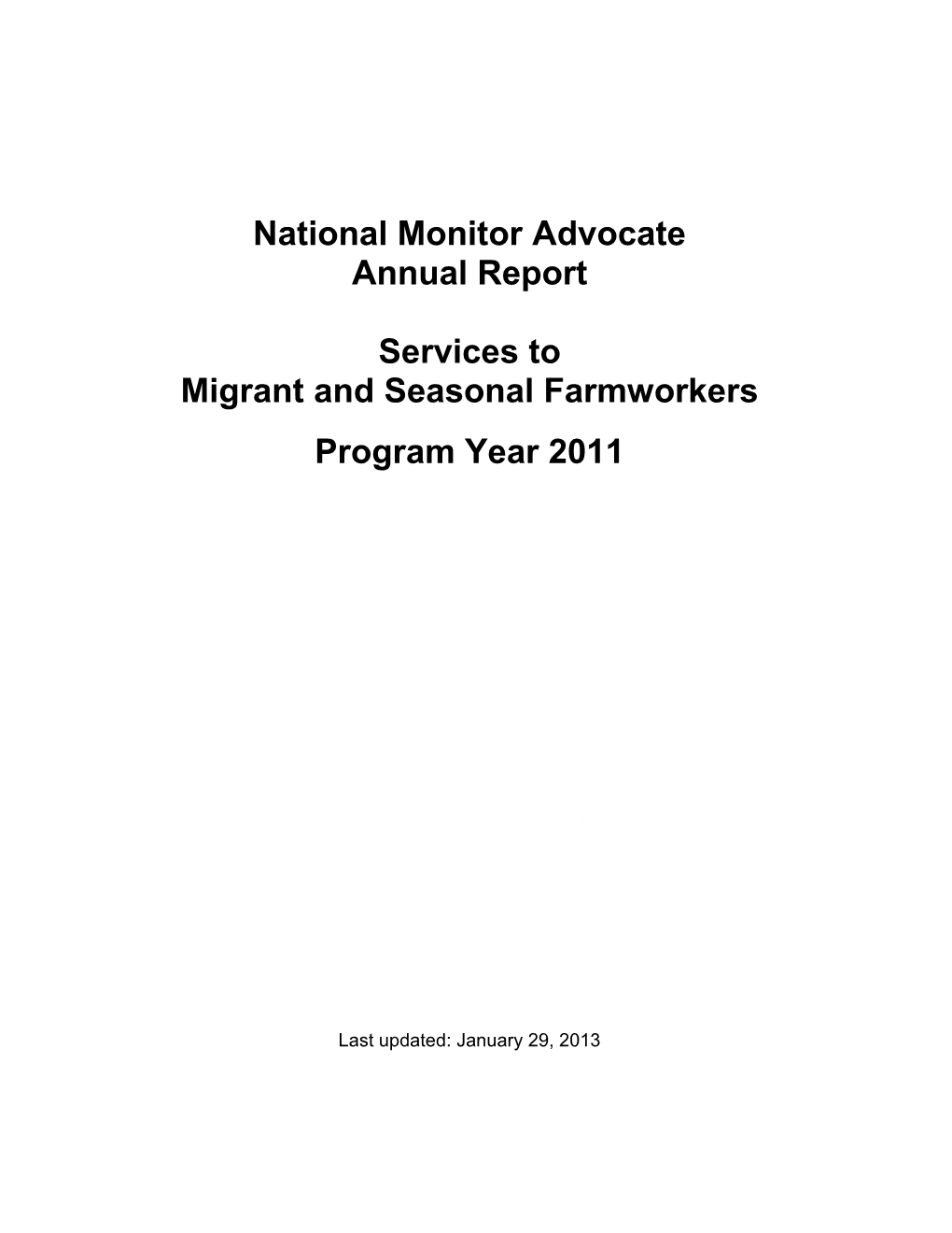 National Monitor Advocate
