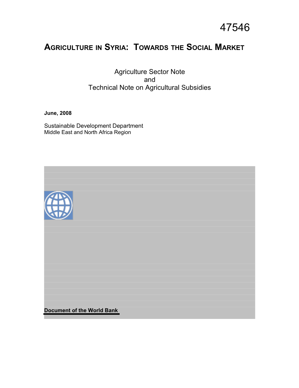 Agricultural Subsidies in Syria