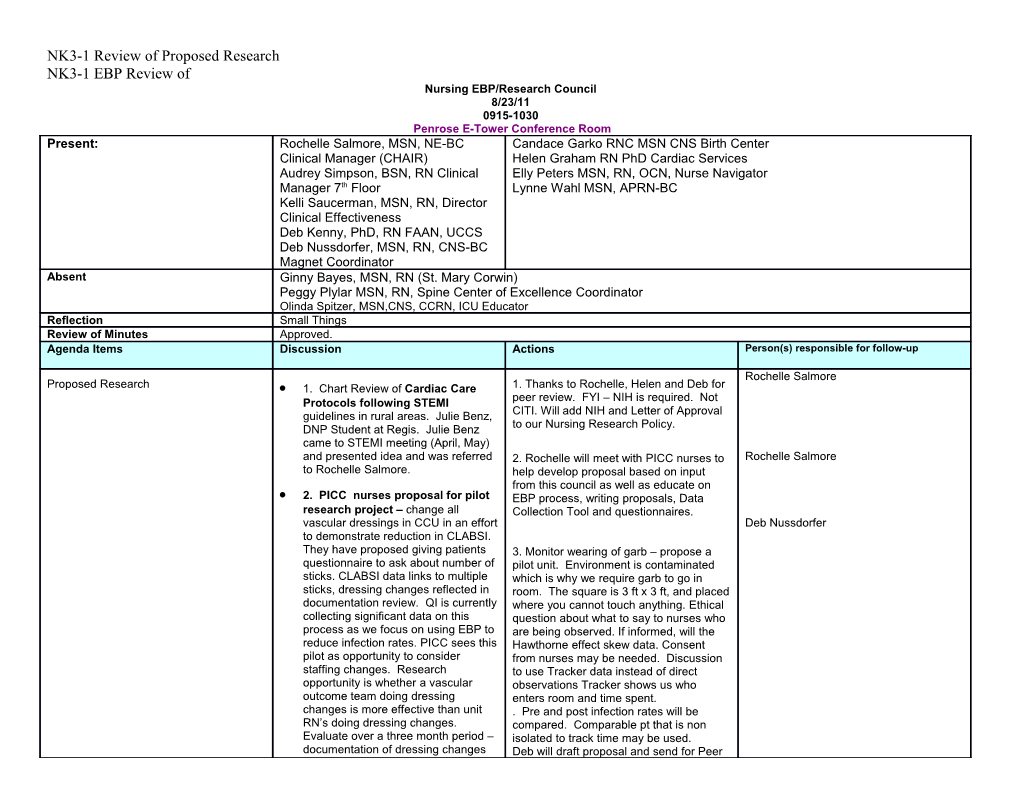 NK3-1 Review of Proposed Research