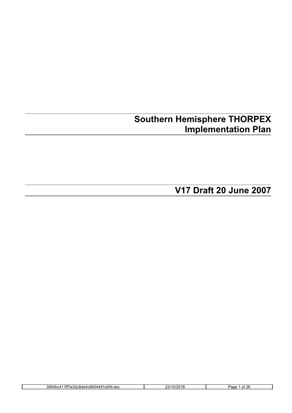 Southern Hemisphere THORPEX