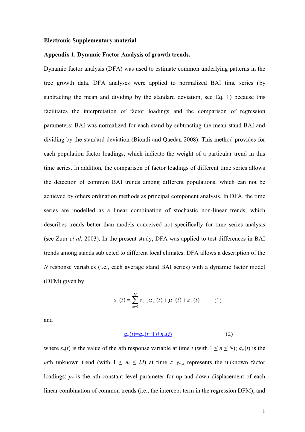 Appendix 1. Dynamic Factor Analysis of Growth Trends