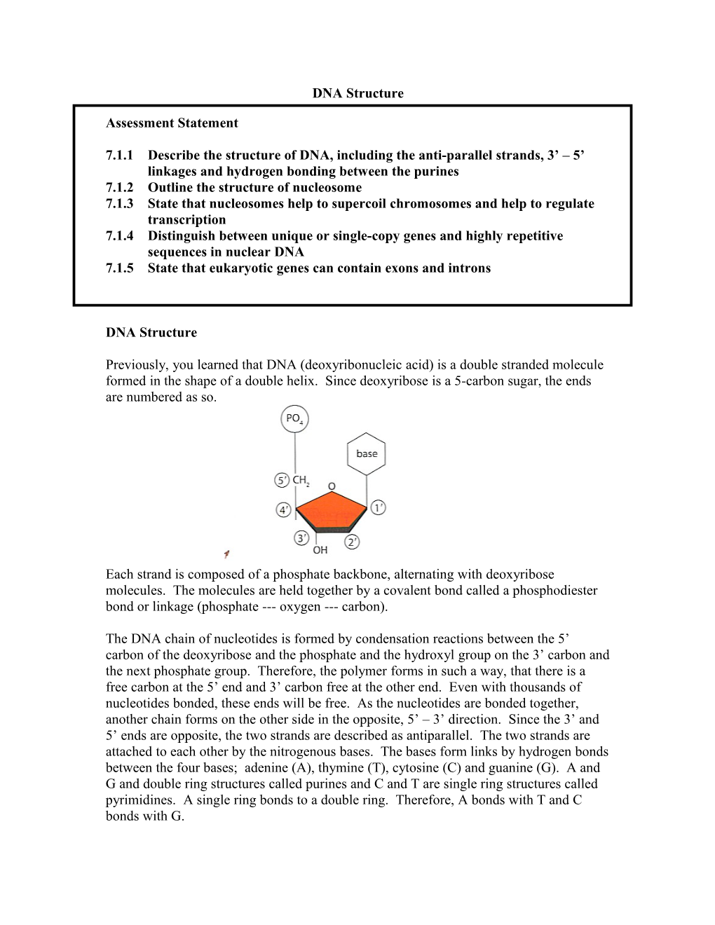 Assessment Statement