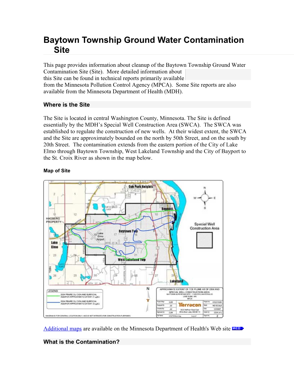 Baytown Township Ground Water Contamination Site