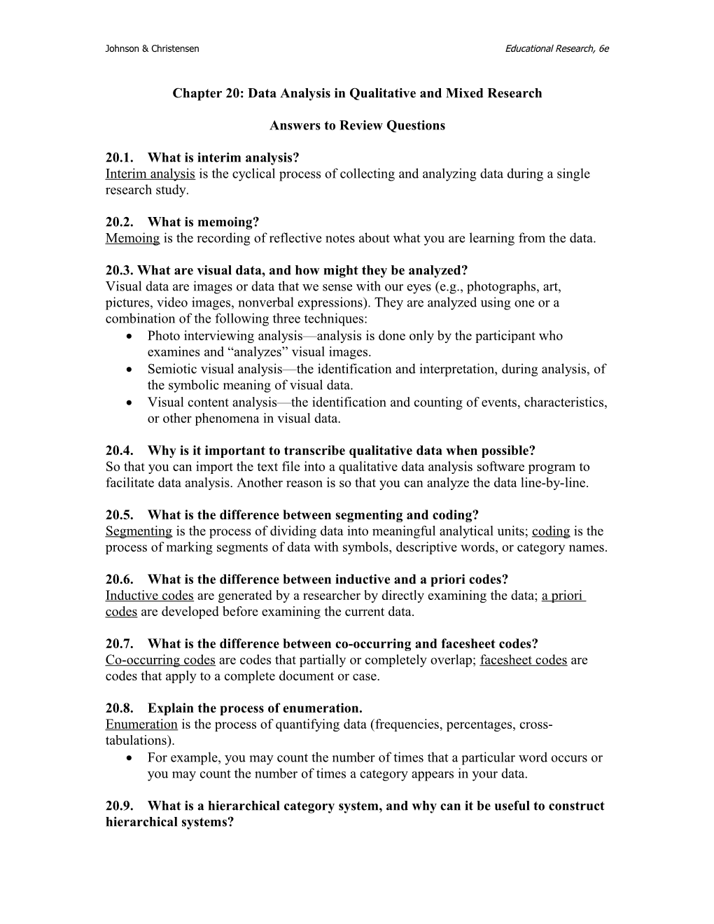 Chapter 19: Data Analysis in Qualitative and Mixed Research