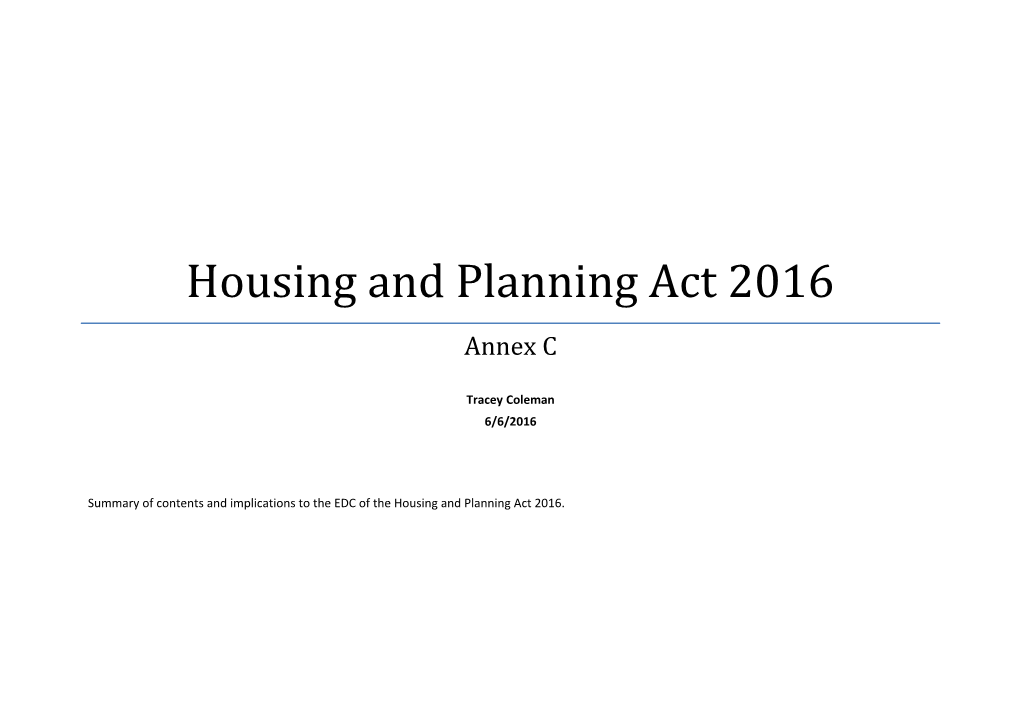 Housing and Planning Act 2016