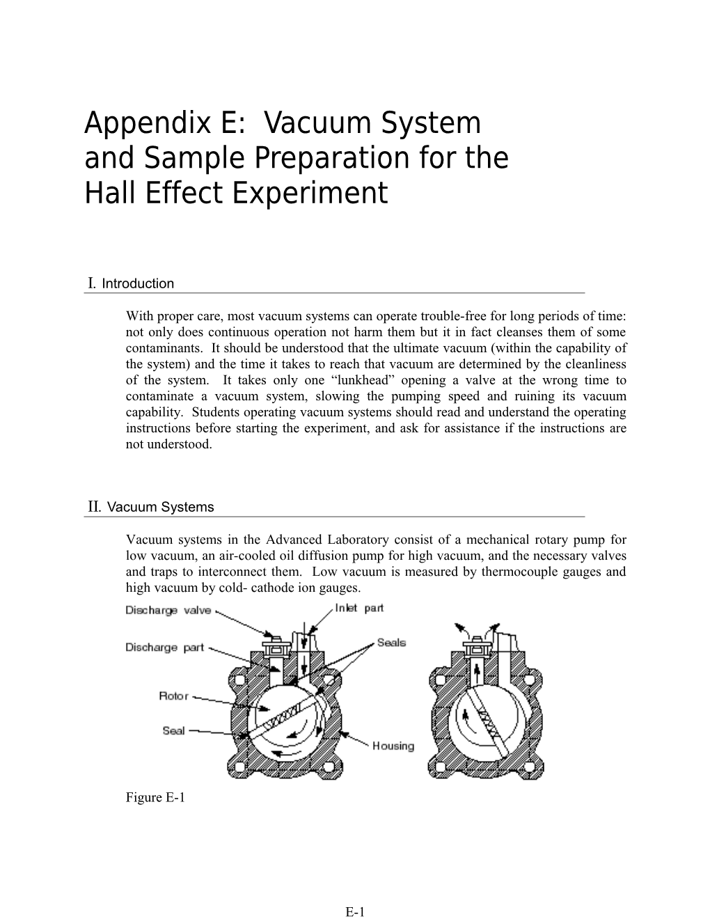 Appendix E: Vacuum Systems