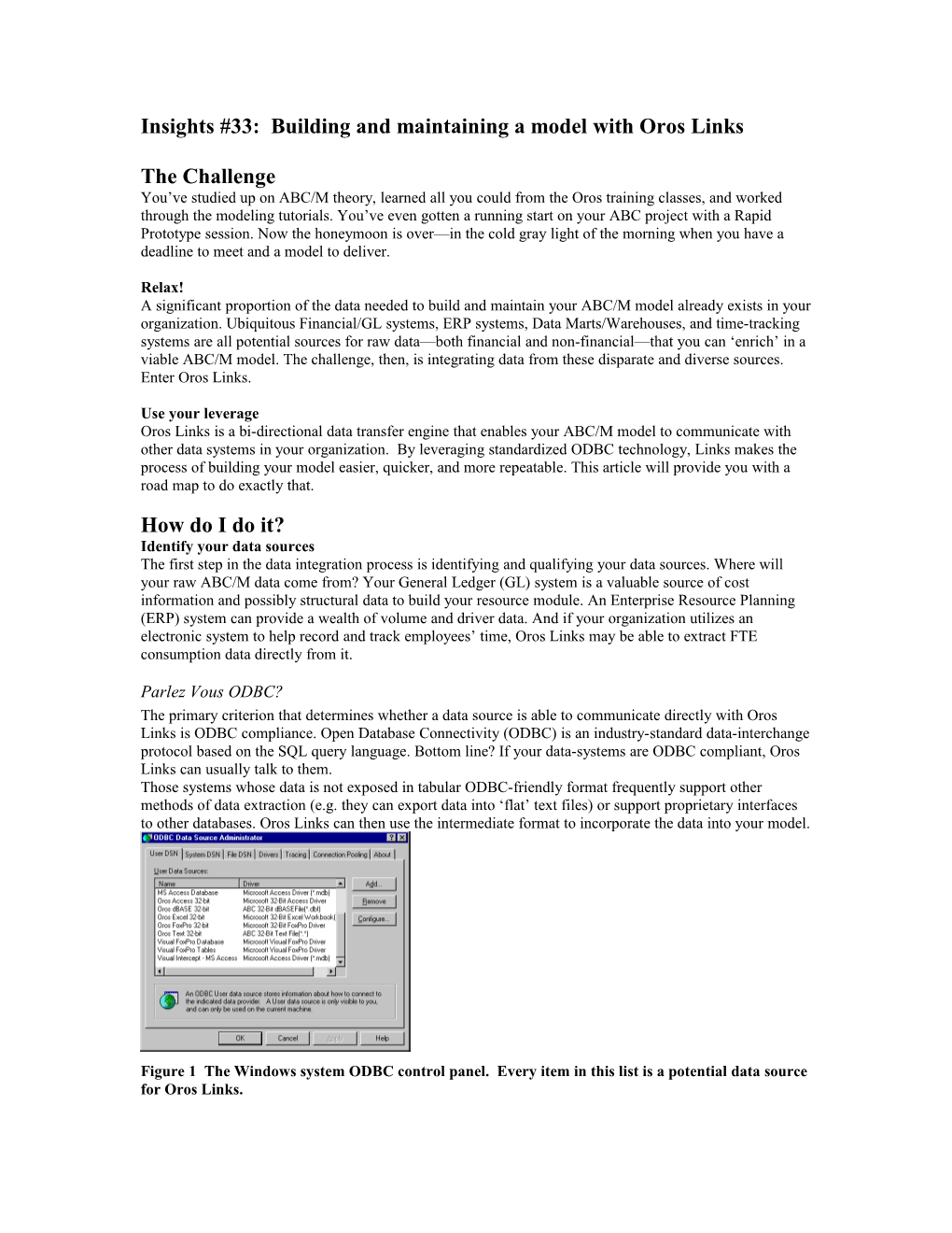 Insights #33: Building and Maintaining a Model with Oros Links