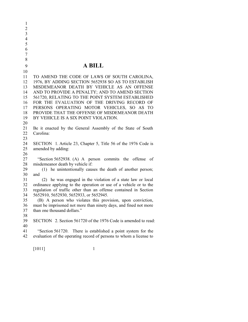 2017-2018 Bill 1011 Text of Previous Version (Feb. 14, 2018) - South Carolina Legislature Online