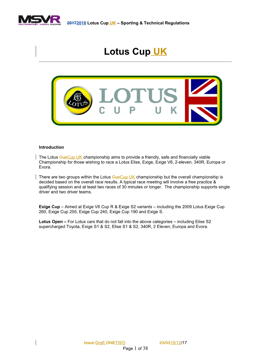 Lotus on Track Elise Trophy