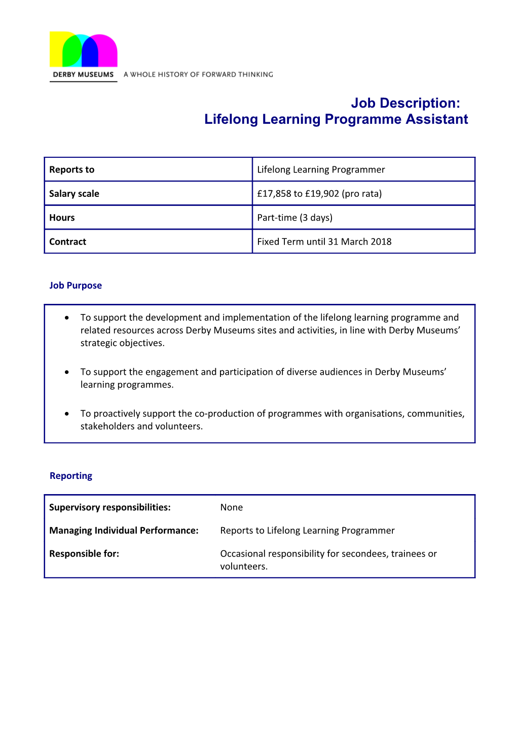 Lifelong Learning Programme Assistant